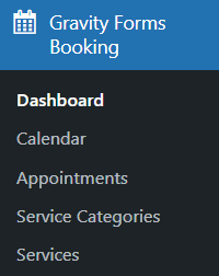 gravity form booking dashboard
